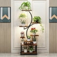 thumbnail image 2 of Plant Stand Indoor with Grow Lights, 8-Tiered Plant Shelf Indoor, Metal Plant Stands Indoor, Multifunctional Plant Shelf with Grow Light for Living Room, Garden, Patio, Balcony, 2 of 9