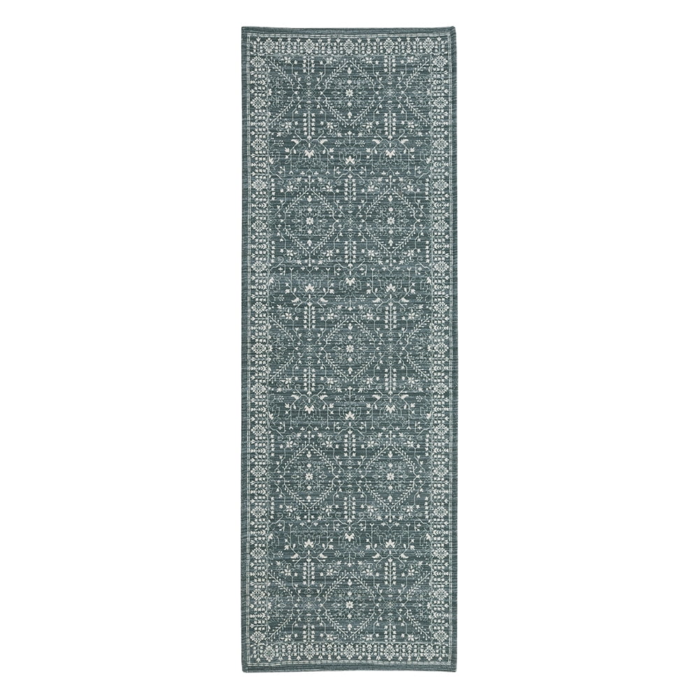 Mainstays Wexford Vintage Runner Rug, Teal, 20” x 60”