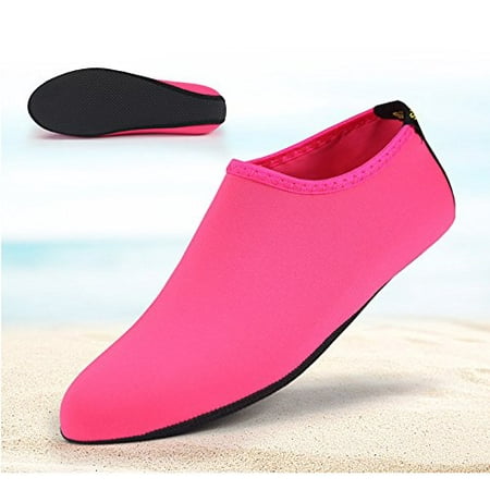 Quick-Dry Water Shoes, Epicgadget(TM) Barefoot Flexible Water Skin Shoes Aqua Socks for Beach, Swim, Diving, Snorkeling, Running, Surfing and Yoga Exercise (Pink, L. US 7-8 EUR 38-39)