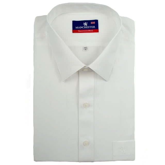 Manchester Camisa de Vestir Regular Fit Blanco, 18.5" Cuello 32" Manga Manchester 5084A