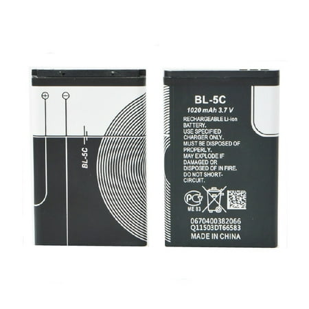 greenhome Replacement Cell Phone Li-ion Battery 1020mAh 3.7V for Nokia BL-5C Rechargeable