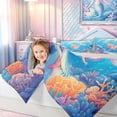thumbnail image 3 of meiyoeat Fairy Mermaid Princess Twin Bedding for Kids Boys Girls, Dreamy Marine Animal Bedding Comforter Set, Blue Pink, Grey Reversible, 7pcs, 3 of 6