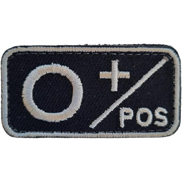 MateyCo Embroidered blood group Velcro patch 5 cm x 2.5 cm for backpacks, vests, caps (ZERO NEGATIVE)
