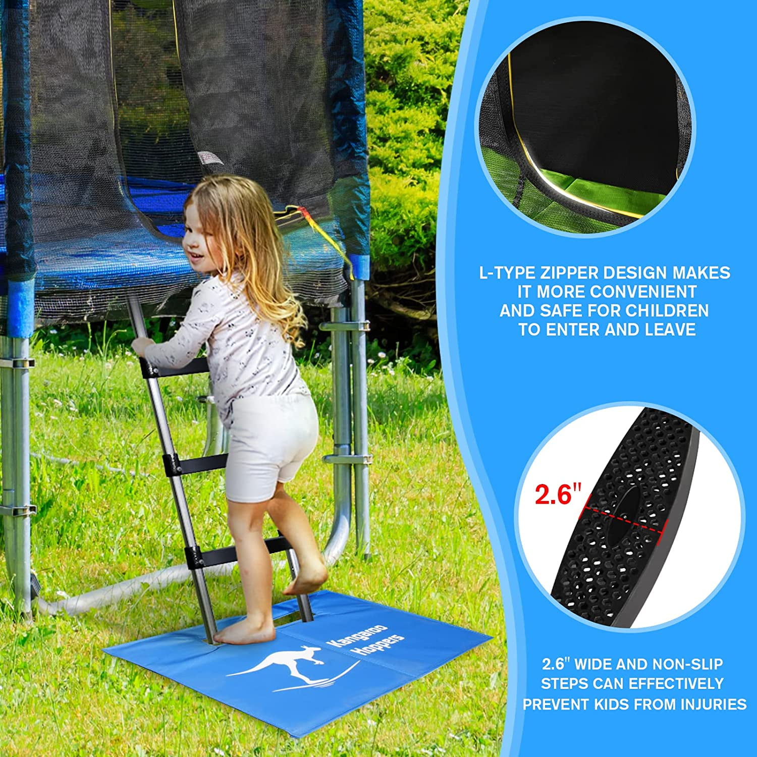 Kangaroo Hoppers 15FT Trampoline, 1500LBS, with Hoop