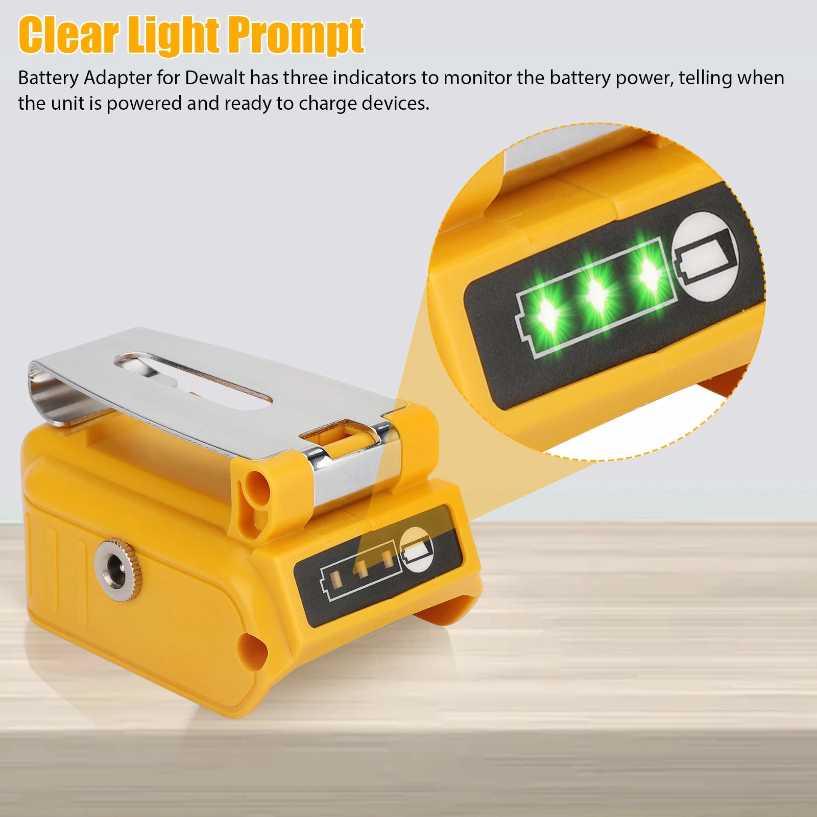 Dual USB Battery Charger Adapter Power Source Converter for Dewalt 14-21V Max