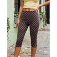 thumbnail image 3 of LMLYSoH Women's Capris Leggings Fashion Casual Dot Print Elastic Waist Slim Fit Cropped Pants, 3 of 8