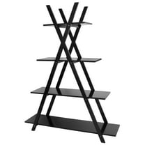 XiHuaZhaoChen A Frame Bookshelf Storage Shelves, 4 Tier Ladder Bookcase Free Standing, Plant Book Display Furniture for Home Office