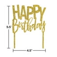 Way to Celebrate Gold Glitter Happy Birthday Cake Topper, 4.5" x 5.5