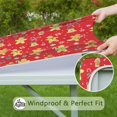 thumbnail image 6 of Red Christmas Gingerbread Man Pattern Square Fitted Tablecloth with Elastic Edge,Square Table Cover,Washable Elastic Table Cover for Home Kitchen Party Decor 36"x36", 6 of 6
