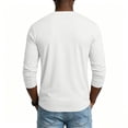 thumbnail image 6 of Dwelliawo Men's Big and Tall Shirts Cotton V Neck Long Sleeve Tops Loose Fit Casual Overszied Fall Soft Basic Tee White L, 6 of 6
