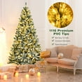 thumbnail image 4 of Patiojoy 7FT Snow Flocked Artificial Christmas Hinged Tree Pre-lit Artificial Xmas Full Tree with 1116 Branch Tips, 4 of 10