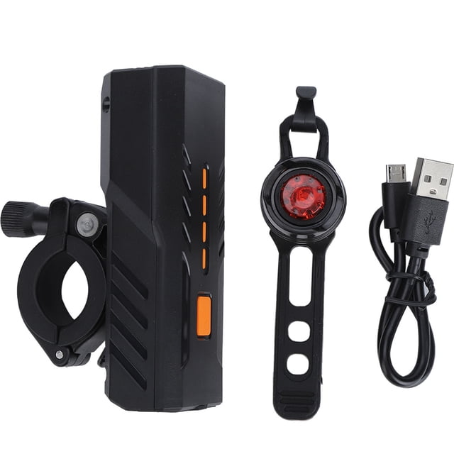 Luz delantera de bicicleta recargable por USB portátil, luz trasera para bicicleta, linterna de seguridad, equipo de ciclismo