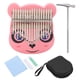 thumbnail image 1 of Piano de pulgar Kalimba de 17 teclas, bonito piano de dedo portátil con forma de dibujos animados rosa, con bolsa de almacenamiento para niños., 1 of 14