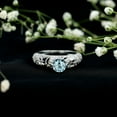 thumbnail image 3 of Rosec Jewels Aquamarine Diamond Engagement Ring for Women - Vintage Style Ring - 6 mm - AAA Quality Certified - with Jewelry Box, 18K White Gold, US 9.00, 3 of 8