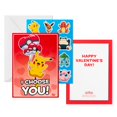 thumbnail image 4 of Paquete de 24 tarjetas de San Valentín de Pokémon Hallmark con stickers, 4 of 7