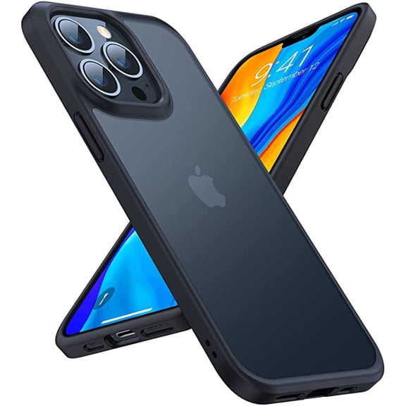 TORRAS Guardian Series Case for iPhone 13 Pro, Military-Grade Drop Protection, Slim Translucent Matte, Black