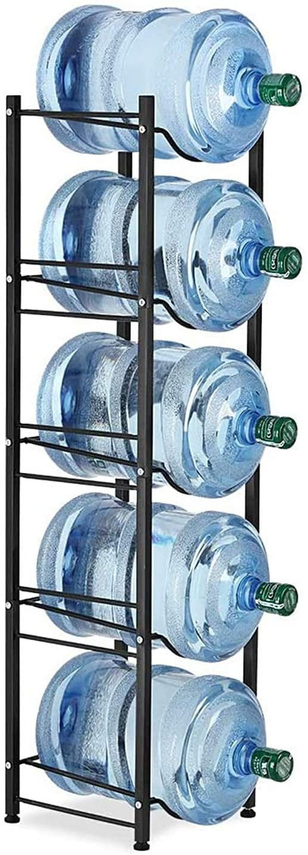 Water Cooler Jug Rack, 5 Gallon Water Jug Holder Water Bottle Storage Rack, 5 gallon water jug stand, 3 Tiers, Silver