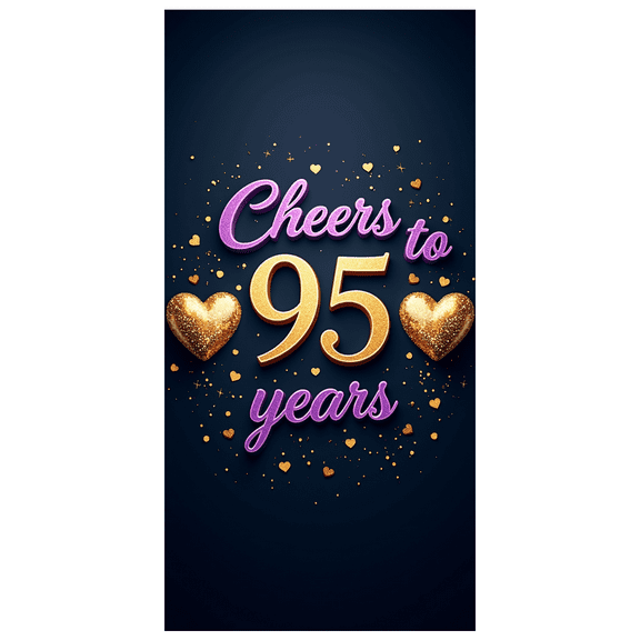 LUUFILx Golden Anniversary Backdrop Cheers to 95 Years Background Birthday Decorations Party Supplies Photo Props Celebrations Banner Customizable Design