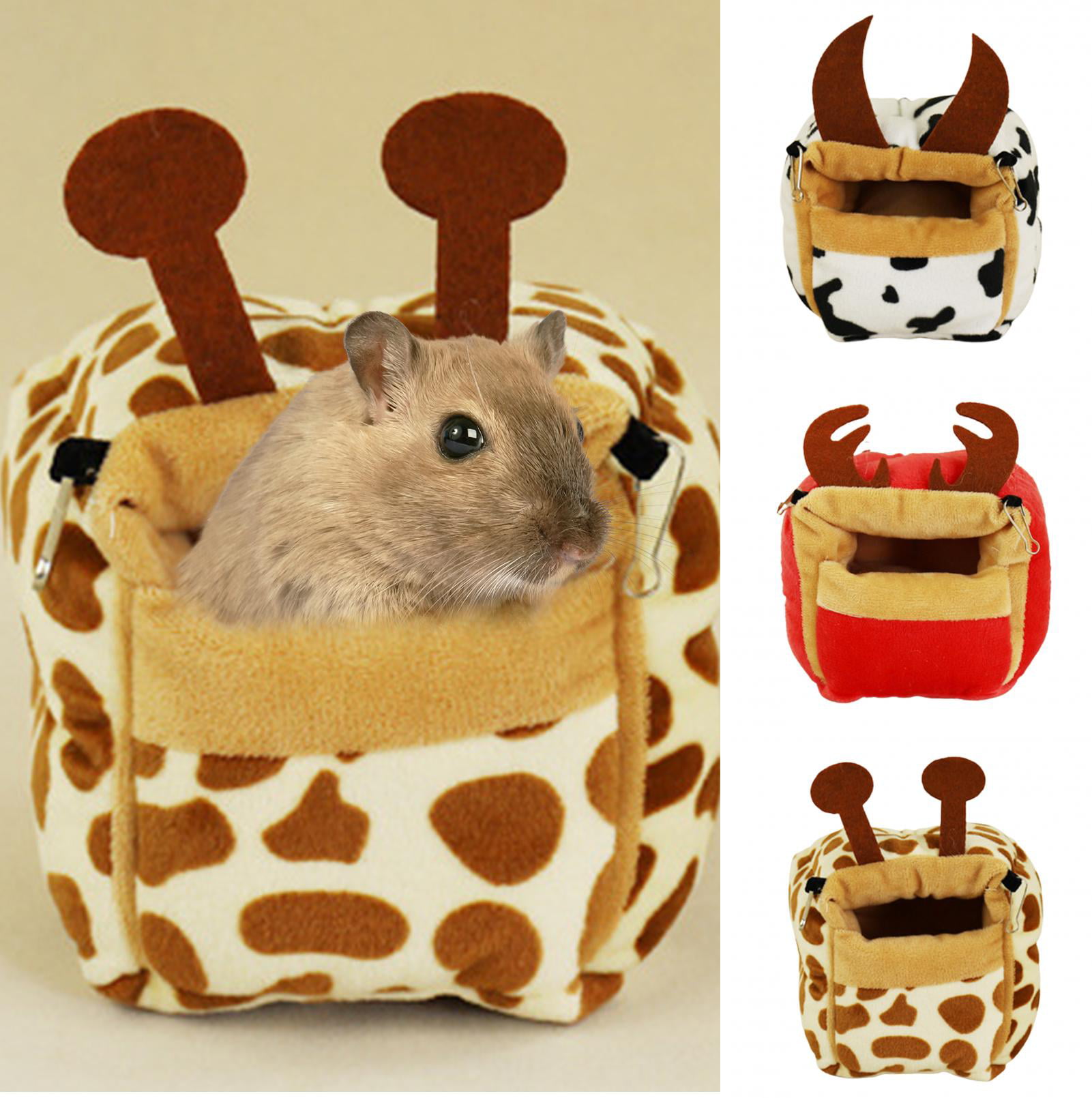 Hamster House Bed Small Pet Squirrel Hedgehog Chinchilla Guinea Pig Bed House Cage Nest Hamster Accessories Bed for Hamster ferret rabbit Animals Small Cotton Sleep Nest House Hanging new yellow 