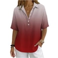thumbnail image 3 of Cotton Linen Tops for Women - 2026 Summer Gauze Shirts Button Down V Neck Half Sleeve Blouses Dressy Casual Clothes, 3 of 8