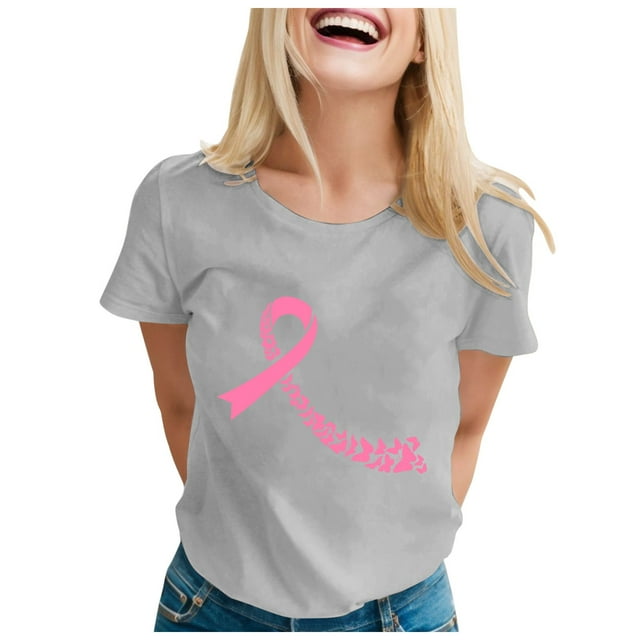 Fgnfyis T-Shirts Élégants pour Femmes - T-Shirt à Manches Courtes Imprimé Col Rond pour Usage Quotidien et Sorties Décontractées T-Shirts pour Femmes Gris m