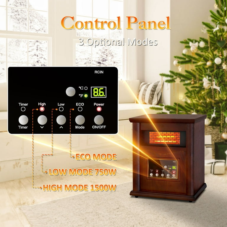 LifePlus Space Heater Infrared Quartz Electric Heaters 1500W