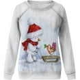 thumbnail image 3 of GHSDFBB Chandails de Noël pour Femmes Mode Loisirs Imprimé Graphique Manches Longues Hauts Mignons Chandail en Molleton Col Rond Cadeau de Noël, 3 of 5