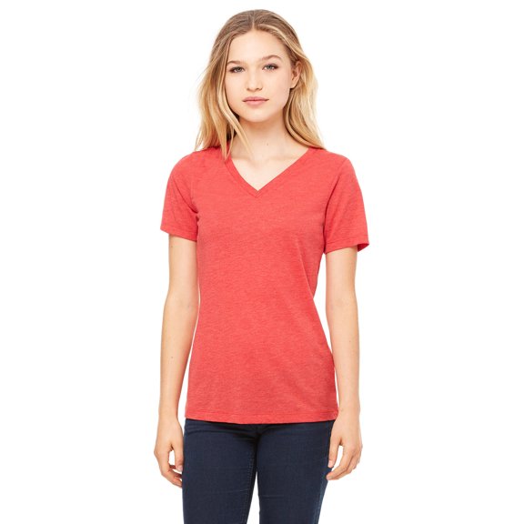 BELLA CANVAS Women�'s Relaxed Triblend Short Sleeve V-Neck Tee