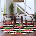 thumbnail image 3 of Round Rugs 5Ft, Striped Flamingo Round Area Rug Washable Indoor Throw Carpet, Pink Birds Green Palm Leaf Black White Soft Non Slip Circle Rug for Cabinet Bathroom Home Decor Aesthetic, 3 of 8
