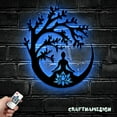 thumbnail image 3 of Craftnamesign Yoga Buddha Tree Metal Sign LED Light, Buddhist Sign, Buddhist Decor, 3 of 5