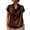 Brown, variant on Summer Tops Women Silk Satin Cowl Neck Shirts Modern Fit Cap Sleeve Blouse Comfy Summer Spring Pullover for Work Office Green XL