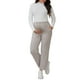 thumbnail image 2 of Pantalones de maternidad de mujer INSPIRE CHIC con cintura elástica, cordón, sobre el vientre, de pierna ancha, con bolsillos, talla L, color caqui, 2 of 6