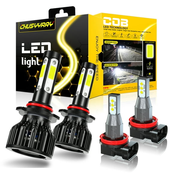 Compatible for Toyota Rav4 2016 2017 2018 LED Headlight Bulbs   Fog Light 9012 H11 4-Sides