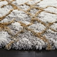 thumbnail image 3 of SAFAVIEH Horizon Milica Abstract Shag Area Rug, Ivory/Gold, 5' x 5' Round, 3 of 8