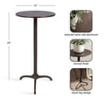 thumbnail image 6 of Kate and Laurel Henshall Mid-Century Metal Round Side Table, 12 x 12 x 24, Bronze, Sand Cast Aluminum Sculptural Indoor Plant Stand with Tripod Base for Use as End Table or Bedroom Nightstand, 6 of 10