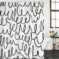 thumbnail image 2 of Black Abstract Swirls Bathroom Shower Curtains with 12 Hooks Polyester Waterproof Shower Curtain for Stalls and Bathtubs Minimalist Modern Decorative Bathroom Privacy Curtain 72x78 Inches, 2 of 9
