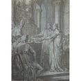 thumbnail image 2 of Nicolas Lejeune 18x24 Black Ornate Framed Double Matted Museum Art Print Titled: Louis III and Carloman Give the Kingdom's Eveques the Assurance of Their Fidelite in 882 (ca. 1791), 2 of 5