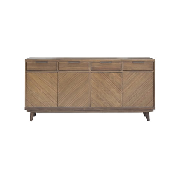 New Pacific Direct Piero Wood Buffet with 4 Drawers and 4 Doors in Brown