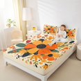 thumbnail image 4 of Homewish Vibrant Groovy Floral Full Size Sheets, Cartoon Rustic Botanical Bed Sheets, Retro Artwork Style Sheet Sets, Luxury Bedroom Decor, 4 Pieces, 4 of 7