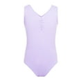 thumbnail image 3 of iEFiEL Girls Ballet Gymnastics Basic Leotard with Chiffon Wrap Skirt Lavender 5-6, 3 of 4
