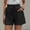 S-Black, variant on Ulitacool Shorts For Women Summer Drawstring Jeans Solid Color Elastic Waist Pants With Pockets Charm Clothing M 4XL White