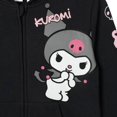 thumbnail image 2 of Hello Kitty Big Girls' Hooded Ears Fleece Zip-Up Hoodie Kuromi Charcoal Gray, 2 of 5