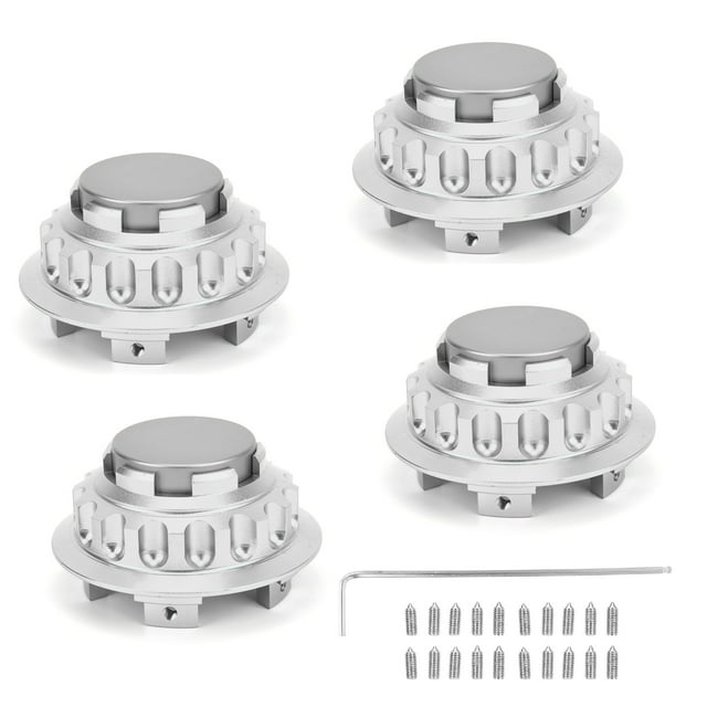 4pcs 3in Wheel Center Hub Caps Aluminum Alloy Covers 7PP601149A Replacement AccessoryTitanium Color