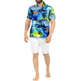 thumbnail image 5 of HAPPY BAY Men's Hawaiian Shirts Short Sleeve Button Down Shirt Men's Party Shirts Casual Holiday Summer Tropical Island Shirts for Men Funny XXL Beach, Blue, 5 of 6