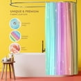 thumbnail image 6 of Teal and Pink Shower Curtains for Bathroom, Ombre Colorful \u200bCloth Fabric Shower Curtain Set with 12 Hooks, Light Blue Green Shower Curtain for Girls Kids, Ombre Pink Bathroom Decor 72 x 72, 6 of 6