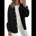 thumbnail image 1 of Chaqueta Informal de Otoño para Mujer, de Larga, con Botones, Holgada y Ligera, con Bolsillos. Negro XL, 1 of 8