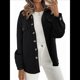 thumbnail image 1 of Chaqueta Informal de Otoño para Mujer, de Larga, con Botones, Holgada y Ligera, con Bolsillos. Negro S, 1 of 8