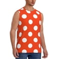 thumbnail image 2 of Fotbe Orange And White Polka Dot1 Men's Camiseta sin Mangas Estampada para Hombres, Playera Casual para Gimnasio, Entrenamiento, Playa-Small, 2 of 7
