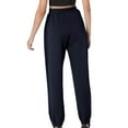 thumbnail image 6 of Sweatpants for Women Solid Color Elastic Waist Sports And Leisure Belt Pocket Threaded Ankle Pants, 6 of 9