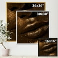 thumbnail image 4 of Girl Lips With Glitter and Spangle 16 in x 16 in Framed Painting Canvas Art Print, by Designart, 4 of 5